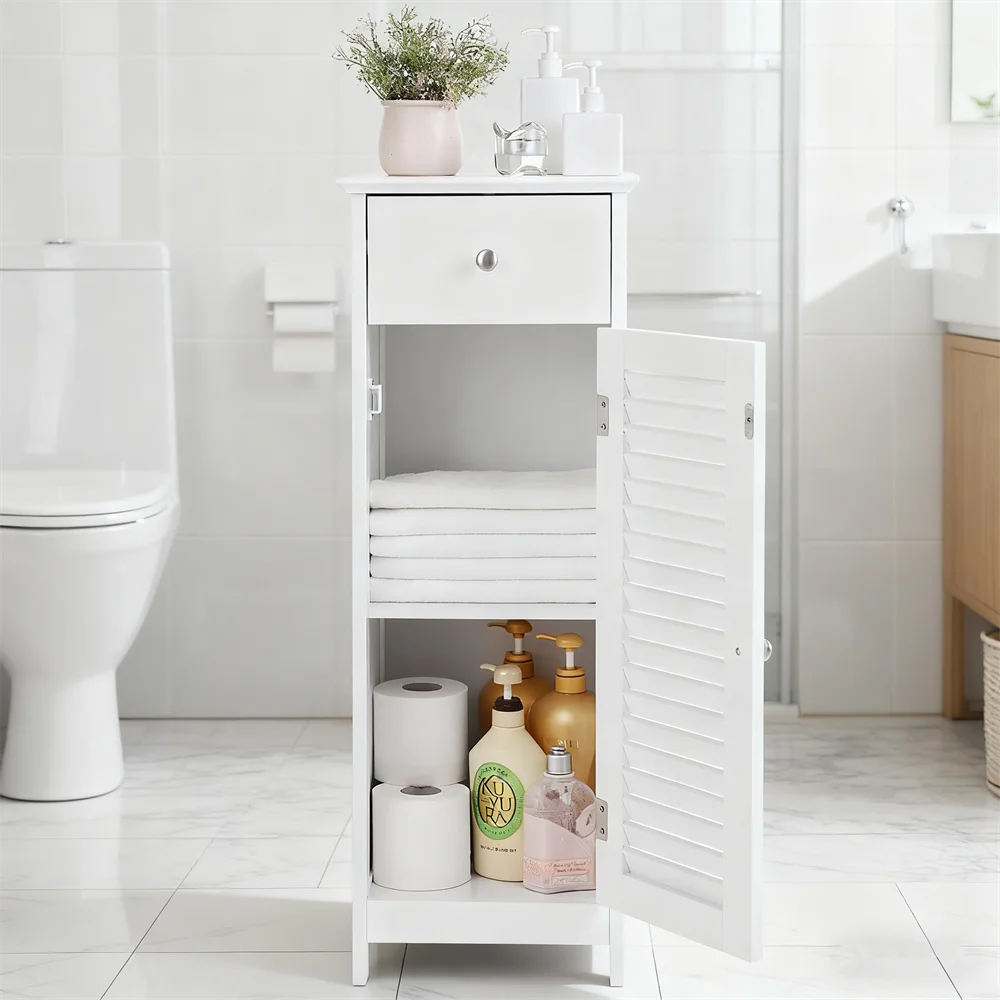 

aj-Customized Modern Bathroom Column Cabinet Space Saving White MDF Multifunctional Xin Feng for Apartment Home Storage%