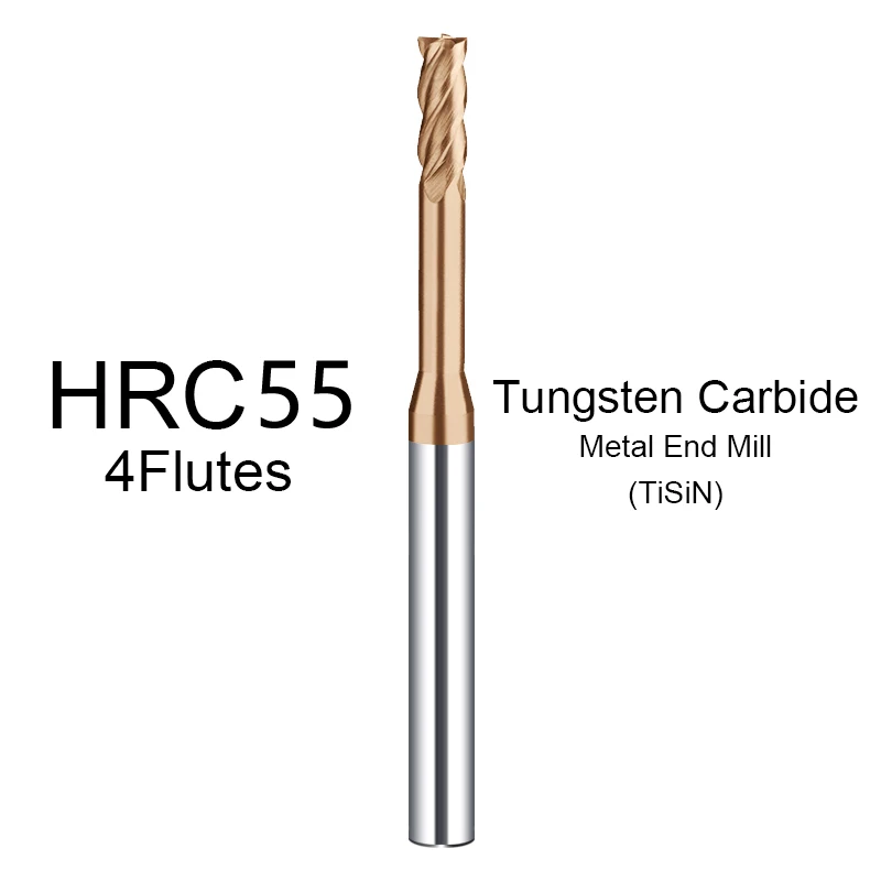 1pc Hrc60 2/3/4 Flute Tungsten Carbide End Mill Milling Cutter Cnc Routerbits Long Flute Endmills 1mm 1.5mm 2mm 2.5mm 3.0mm