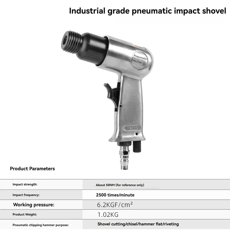 AT51-Neumatic Hammer Tool Handheld Air Industrial Powerful Handle Straight Type Air Chisel Pneumatic Hammer Shovel Tool 150Mm