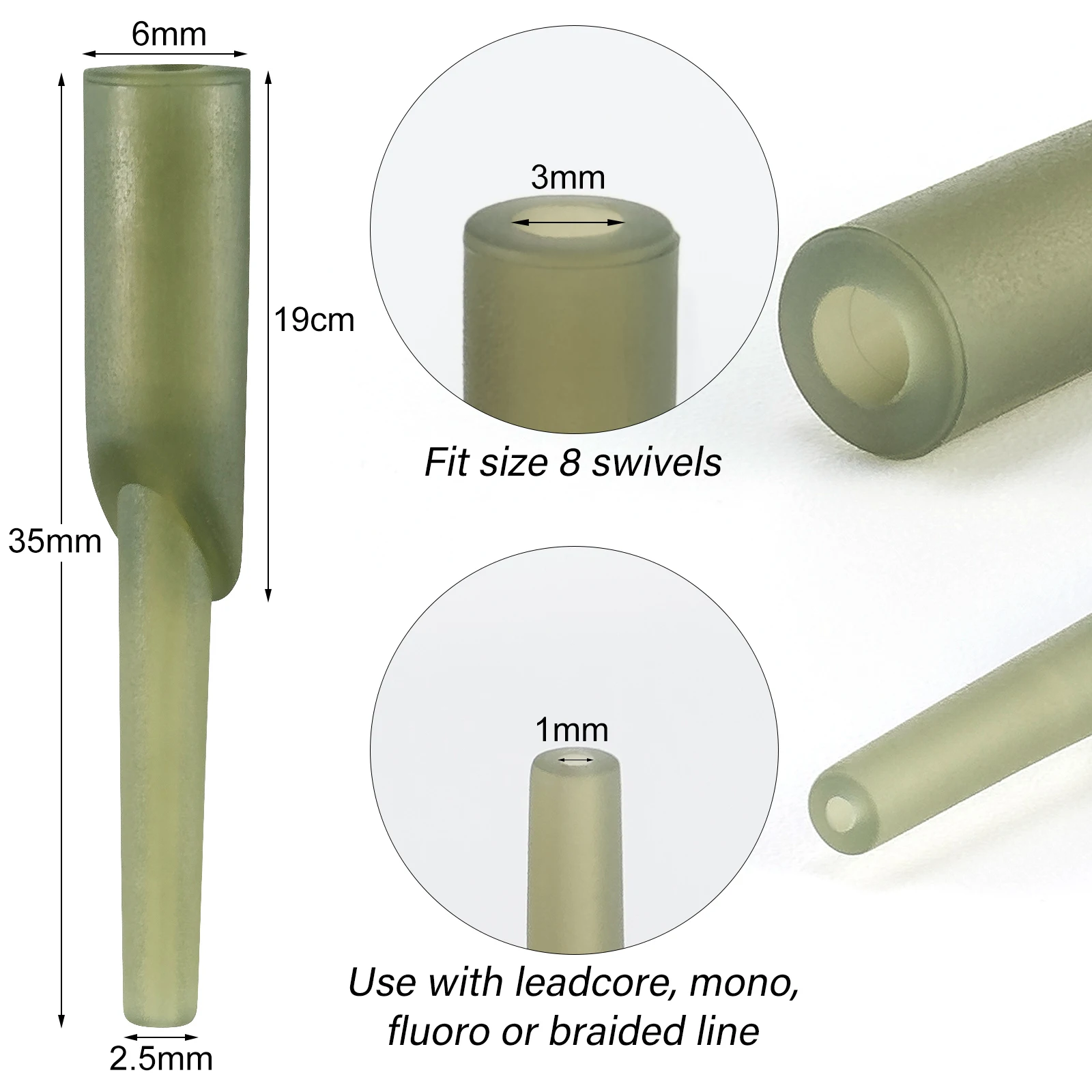 Mangas de goma antienredos para carpa Heli Chod verde - imagen 3