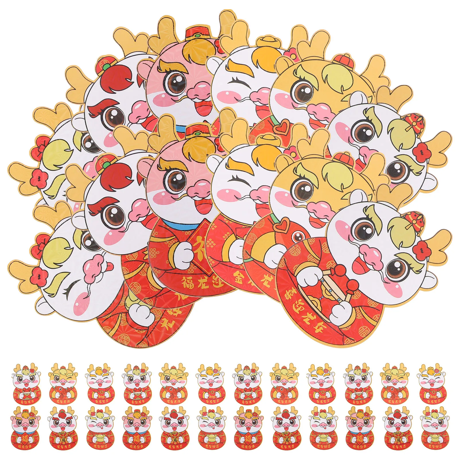 

30pcs Elegant Dragon Decor Red Envelopes Chinese New Year Gift Money Packets Mixed *5 Packs