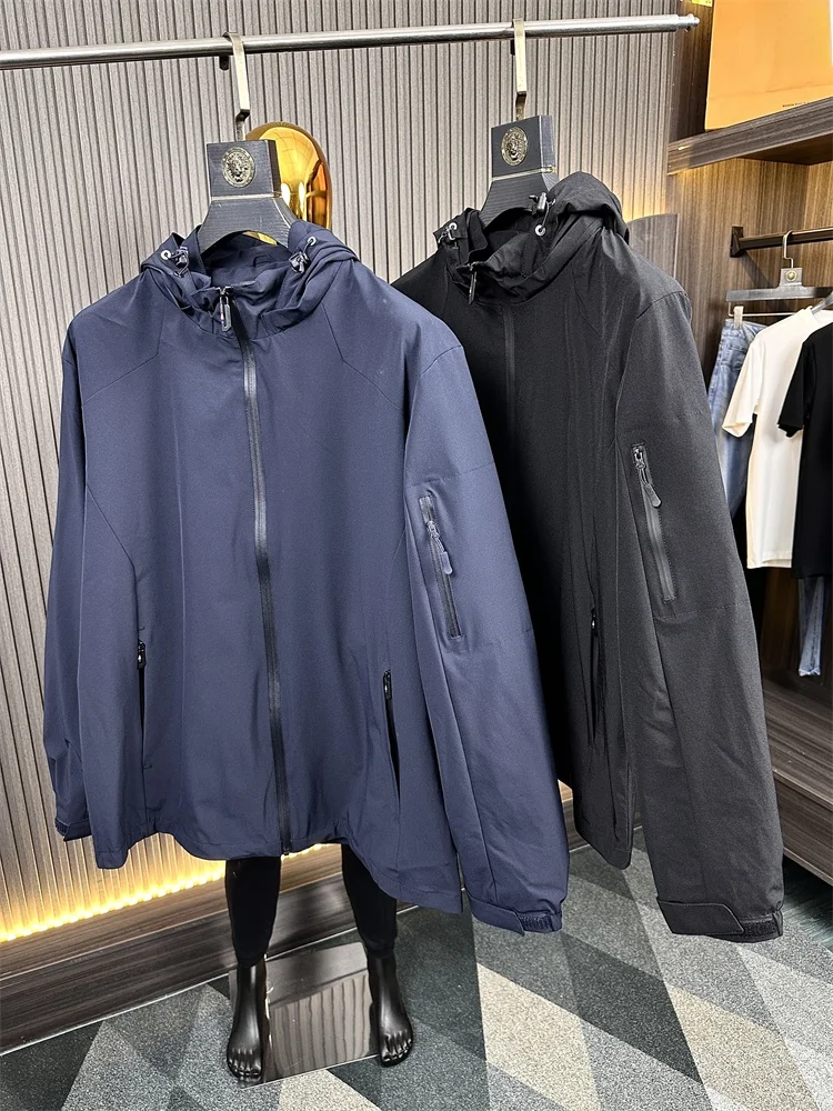 

Мужская куртка для скалолазания на открытом воздухе, модная городская свободная посадка, осенняя стандартная длина, све, застежка-молния, с капюшоном, чистый цвет