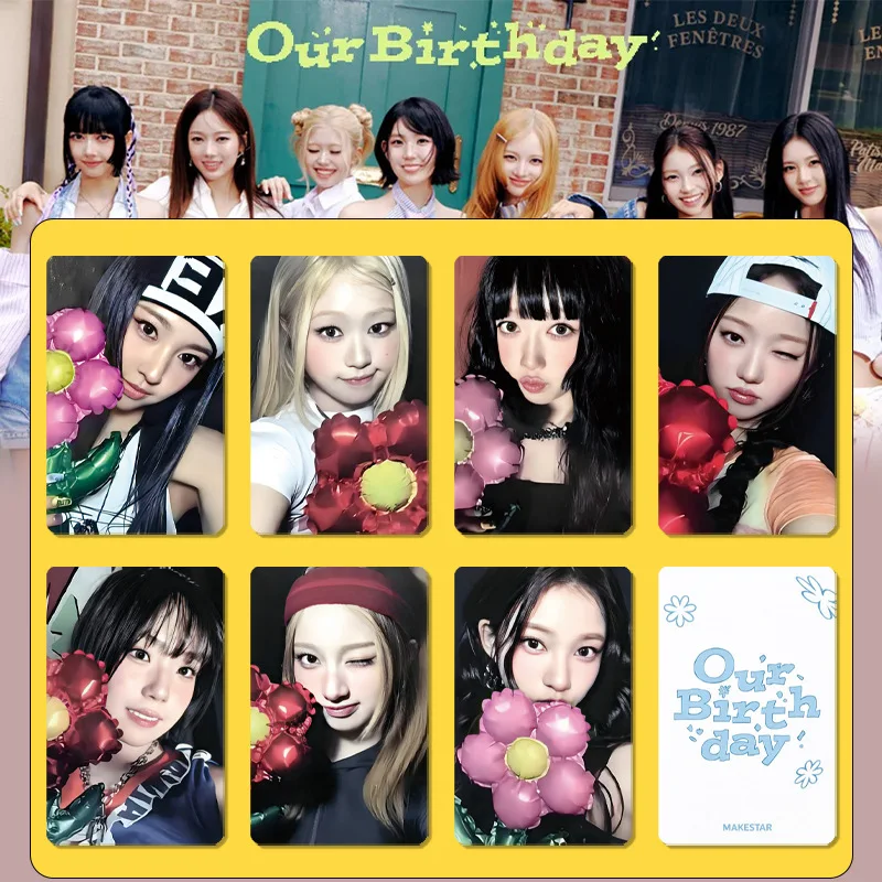7-8Pcs/Set Trendy Girl Group OURBIRTHDAY Album Card Mingxin Special Offer Card Songwriting Card Flash Card Fan Collection Gift