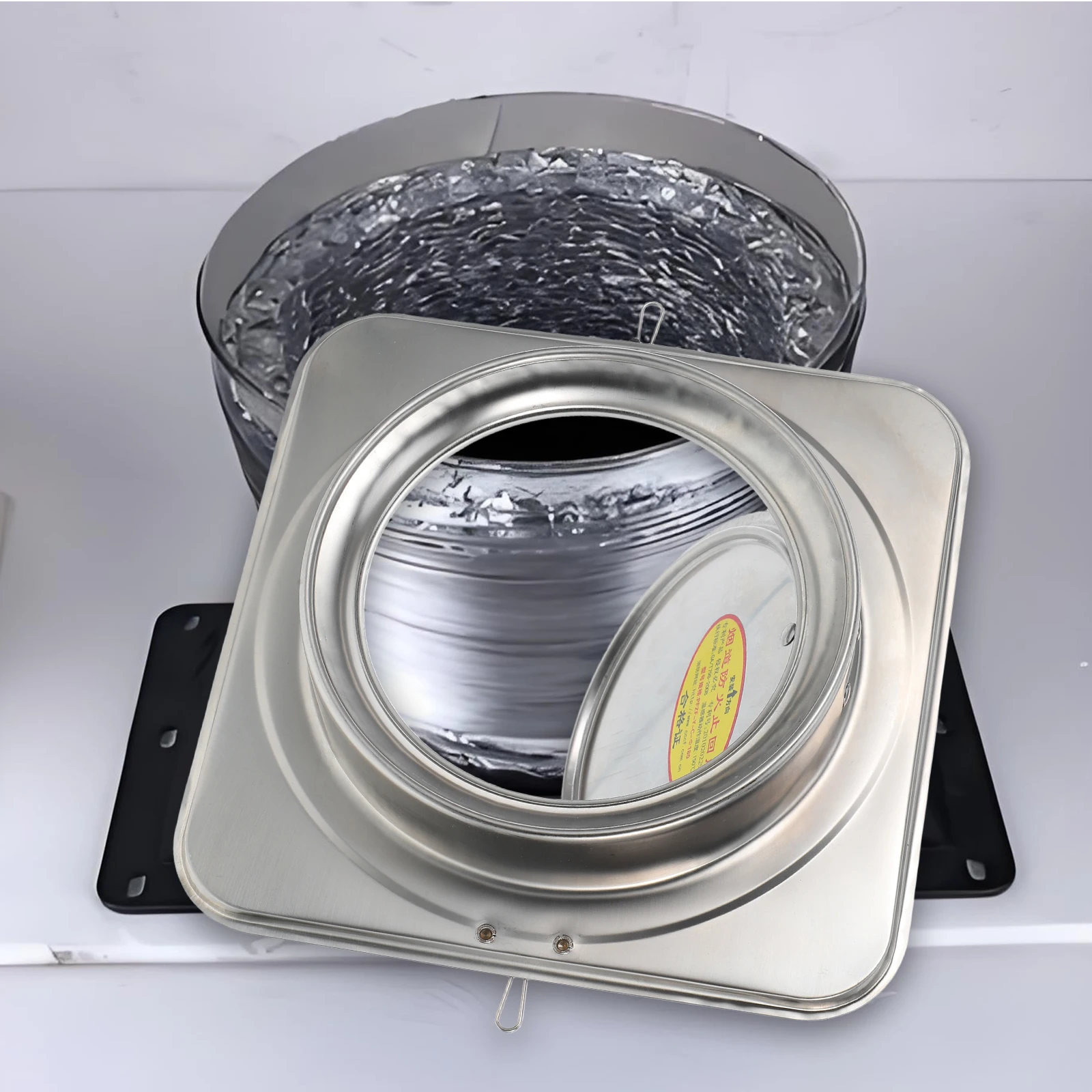 

Stainless Steel Check Valve Kitchen Hood Vent Odor Smoke Blocker Backflow Prevention Durable Easy Installation Noise