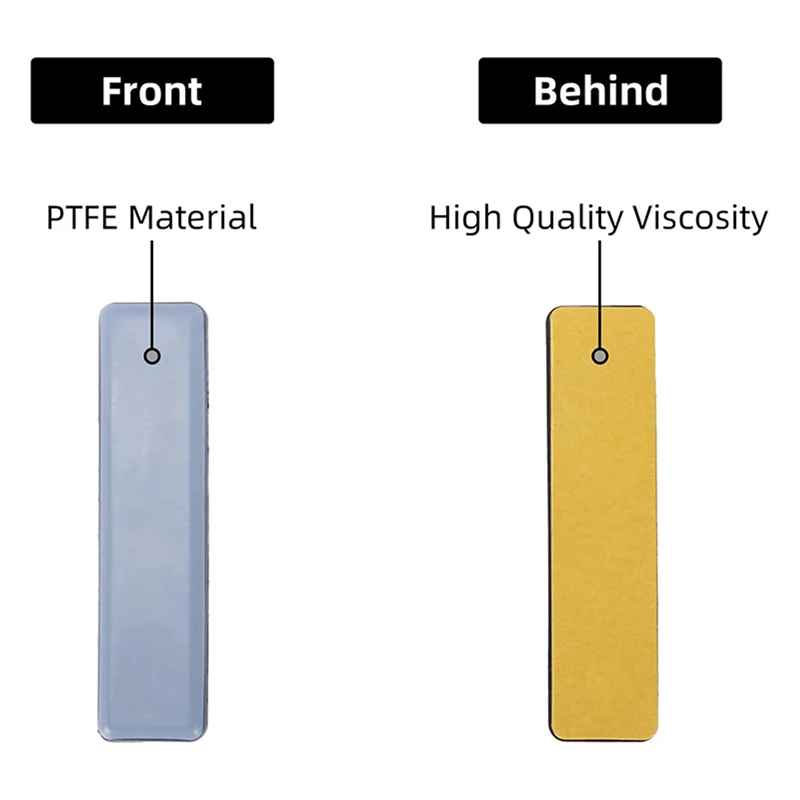 

A34R 24X Furniture Glides Rectangle Furniture Sliders 25Mm X 100Mm Self Adhesive Furniture Moving Sliders For Floor Protector