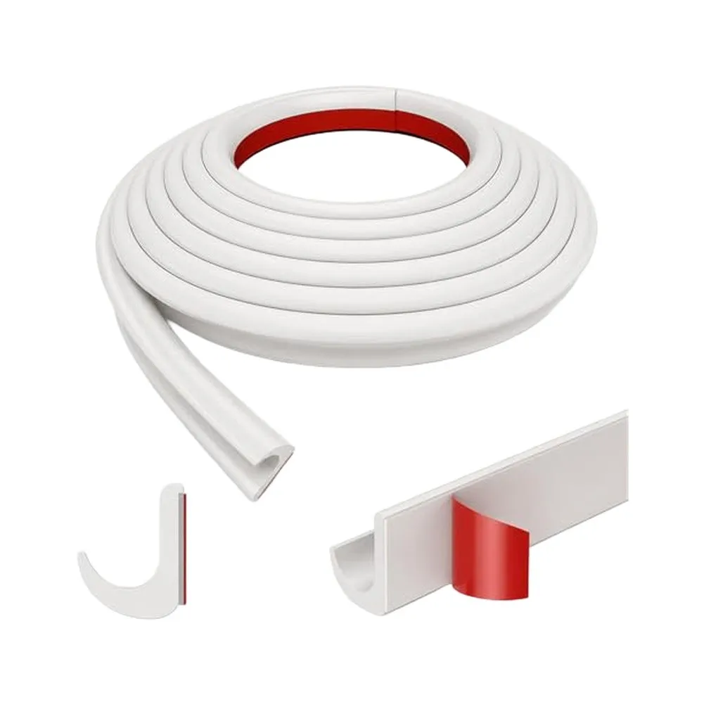 32.8 FT/10M Roll RV J-Shape Rain Gutter RV Rain Gutter Drip Rail Roof Rain Diverter Rubber Weather Stripping