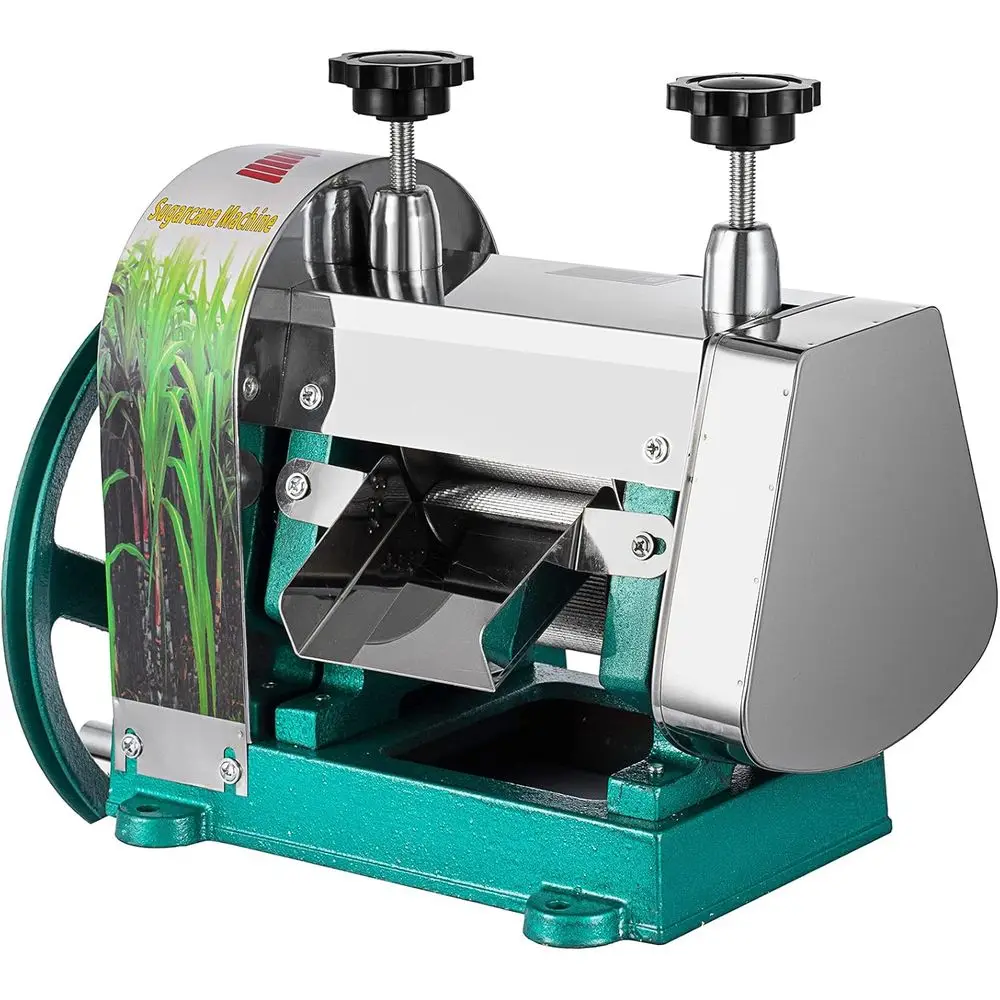 Manual Sugar Cane Juicer, Commercial Stainless Steel 3 Rollers 2.5 Inlet 110Lbs Output per Hour Sugarcane Extractor