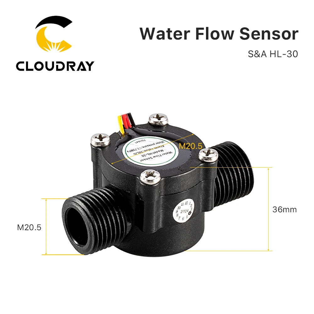 Cloudray Water Flow Switch Sensor HL-30 for S&A Chiller for CO2 Laser Engraving Cutting Machine