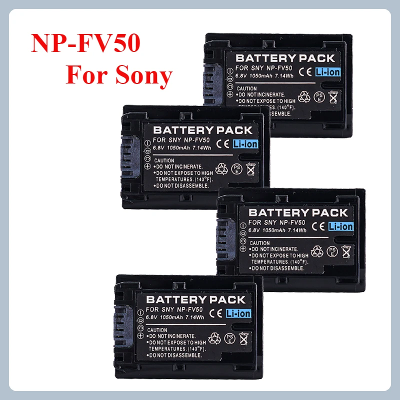 Аккумулятор 1050 мАч 7,2 В NP-FV50 для Sony HDR CX390 290E PJ510 820E 790E 660E XR260 CX700E PJ50E 30E SR68 CX180E HDR-CX150E