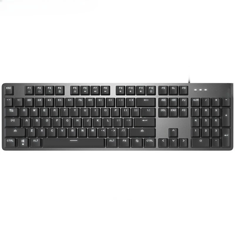 

Wired mechanical keyboard office game aluminum panel monochrome backlit keyboard