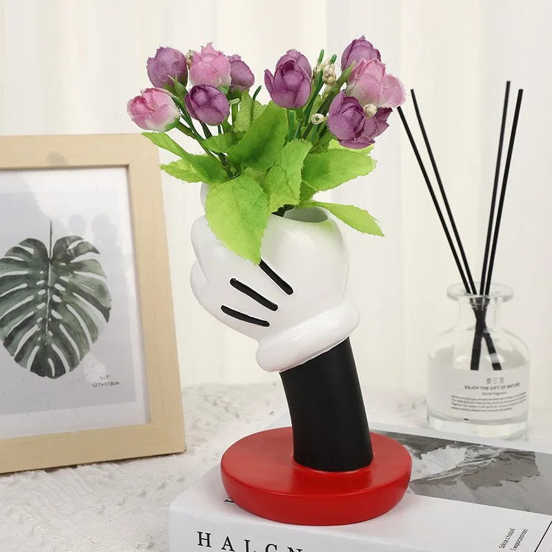 Creative Mickey holding vase, desktop ornament, home bedroom desk, personalized creative decoration ornament