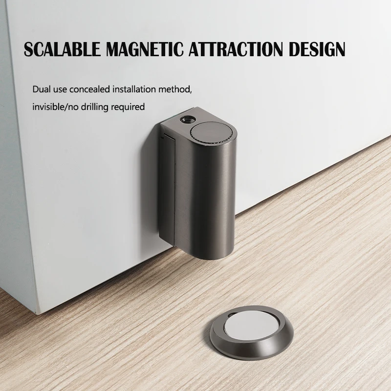 Zinc alloy door stopper, non perforated door suction, invisible suction, bathroom strong magnetic door suction, hardware