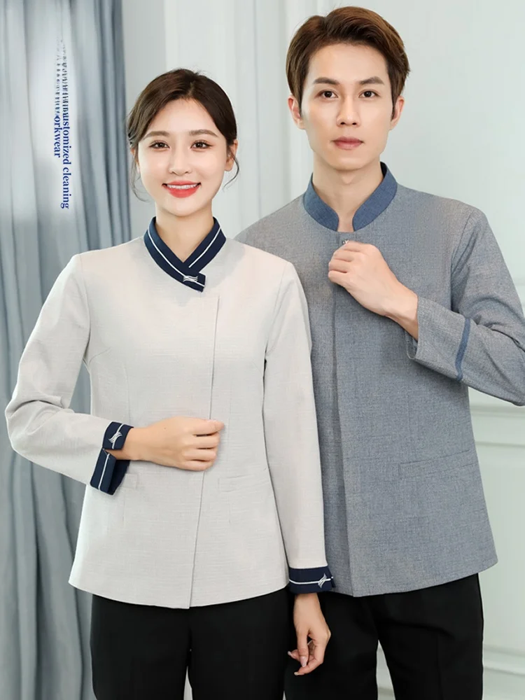 

High-End Long Sve Hotel Housekee orm Women's Workwear Comfortable Breathable Polyester Fiber Autumn Season Cleanli...