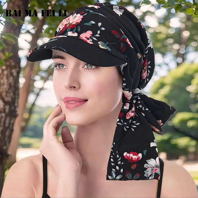 Chemotherapy Recovery Women's Headwear Short Brim Hat Feminine Headscarf Accessory for Post-Chemo Hair Loss