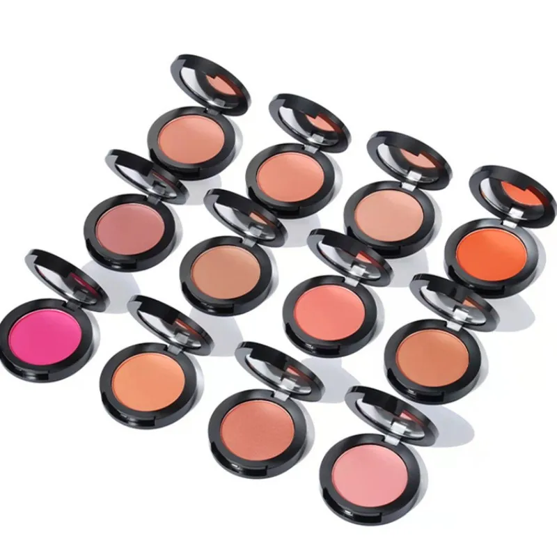 Nenhum logotipo blush leite chá blush pallete pêssego único cores rosto pigmento mineral bochecha pó maquiagem profissional contorno sombra