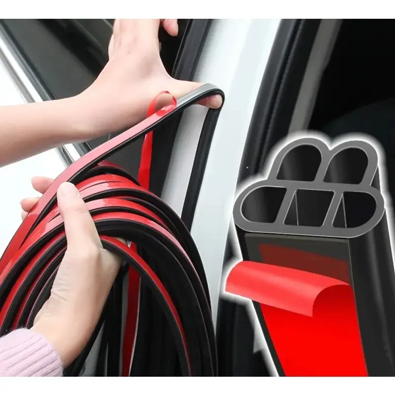 Car Door Weatherstrip Rubber Seal Strip 2-Layer Waterproof Noise Insulation Weather Strip Sealing Protector For Door Hood Trunk