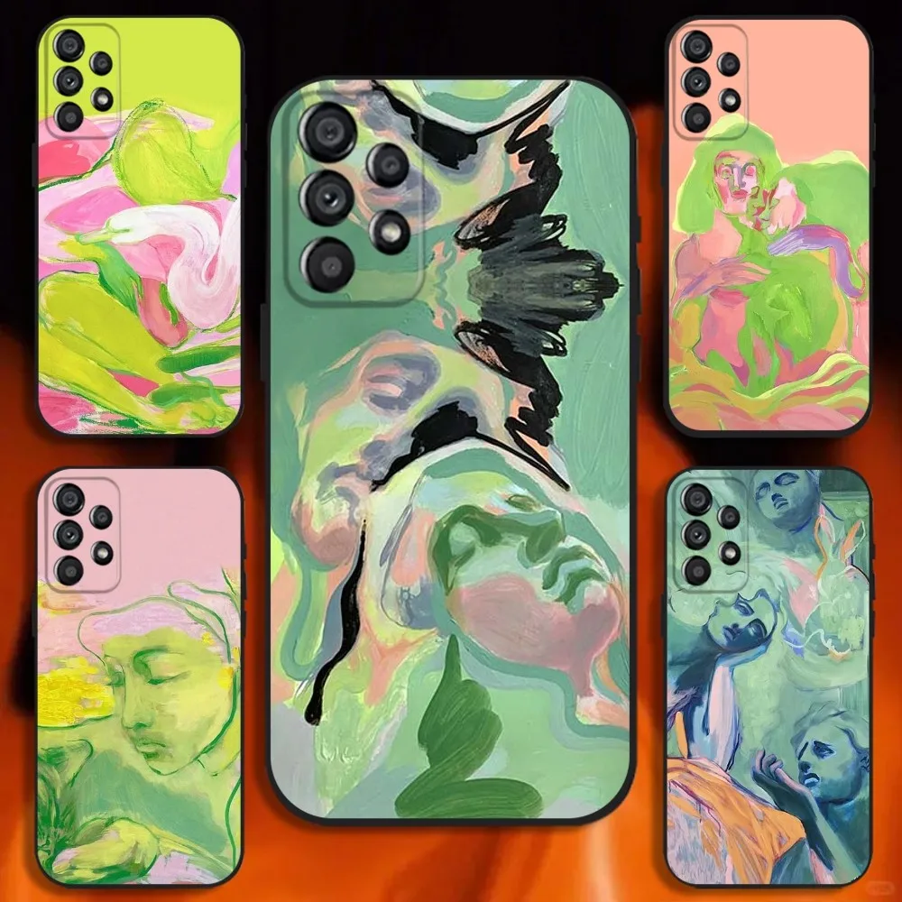 

Oil Painting Abstract Phone Case For Samsung Galaxy A20,A21s,A22,A31,A32,A52,A53,A72,73,A80 Soft Black Cover