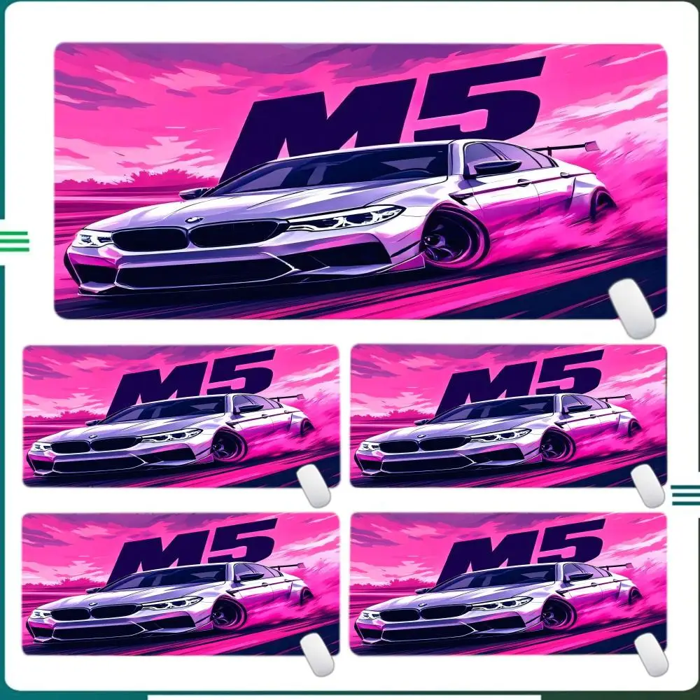 Alas Mouse Mobil Sport Bergaya, Alas Meja Komputer Kantor Besar untuk Game, Alas Keyboard Gaming Anti-selip Karet XXL, Alas Meja Panjang