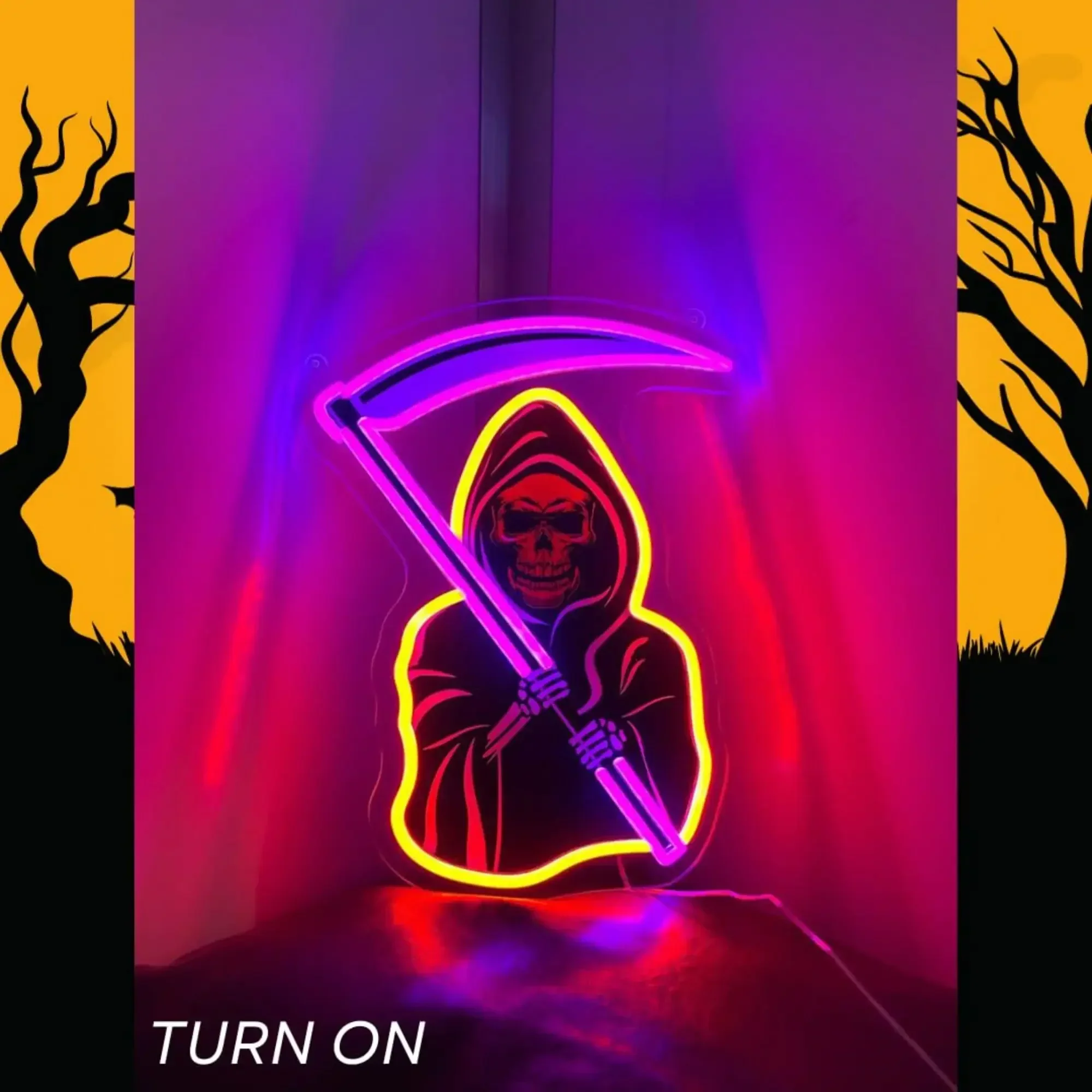 Skull Neon Sign UV printing USB LED Neon Light Home Wall Decor Halloween Game Room Neon Skull Sign Halloween Christmas Gift