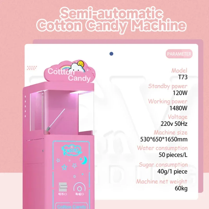 YG Market Vending Equipment Mini Commercial Electric Cotton Candy Making Machine Flower Type Kids Like Cotton Candy Machine