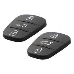 2pcs 3 Buttons Remote Car Key Shell Fob Rubber Pad Black For Hyundai I10 I20 I30 For KIA 2012 Remote Car Key Fob Case Cover