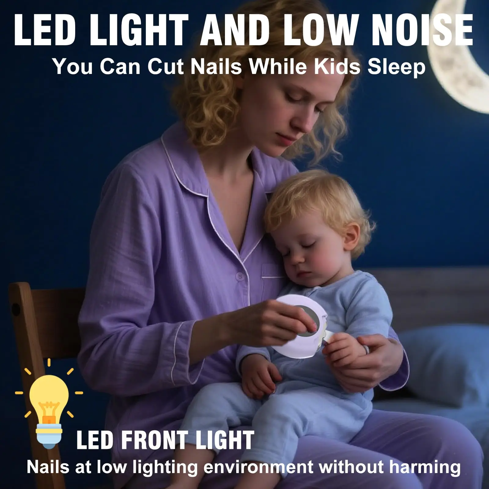 3 in 1 Electric Nail Clipper, Portable Electric Toenail Clippers for Seniors, 3 Speed Automatic Electric Nail Trimmer