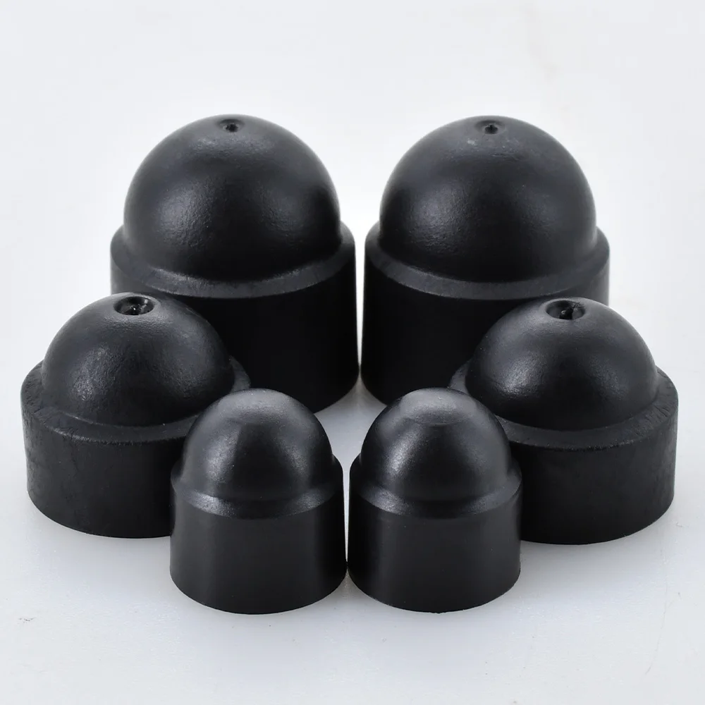 M4-M24 Socket Hex Caps Nuts PE Plastic Hexagon Protection Caps Cover Nuts White Black for Protect Car Wheel Exterior Decoration