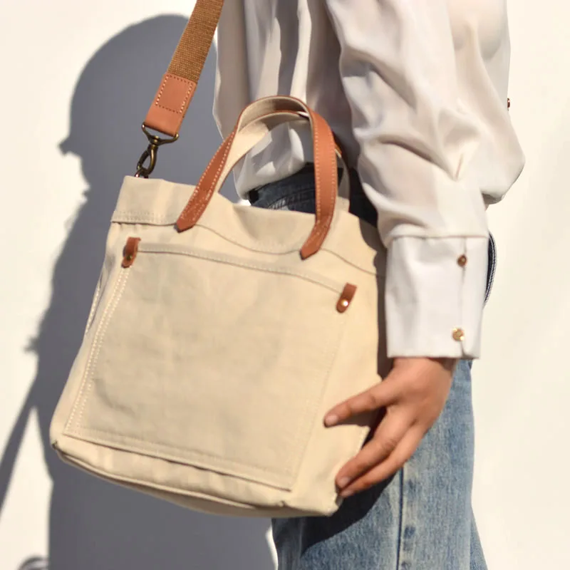 AETOO Original design Large capacity art small fresh canvas bag Student schoolbag preppy shoulder bag Crossbody bag large women'