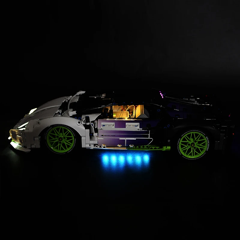 Kit d'éclairage LED RC bricolage pour voiture de sport technique LEGO 9804, lumière LED uniquement, modèle sans blocs