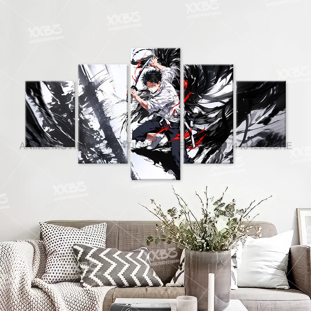 Anime Jujutsu Kaisen Charakter 5PCS Home Decor Leinwand Gemälde Bilder Wand Kunst Gedruckt Poster Kein Rahmen Kunstwerk Wohnzimmer – Detail 15