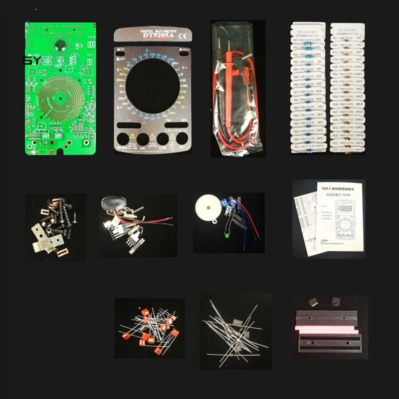 Digital multimeter teaching kit DT9205A multimeter welding training DIY spare parts production kit