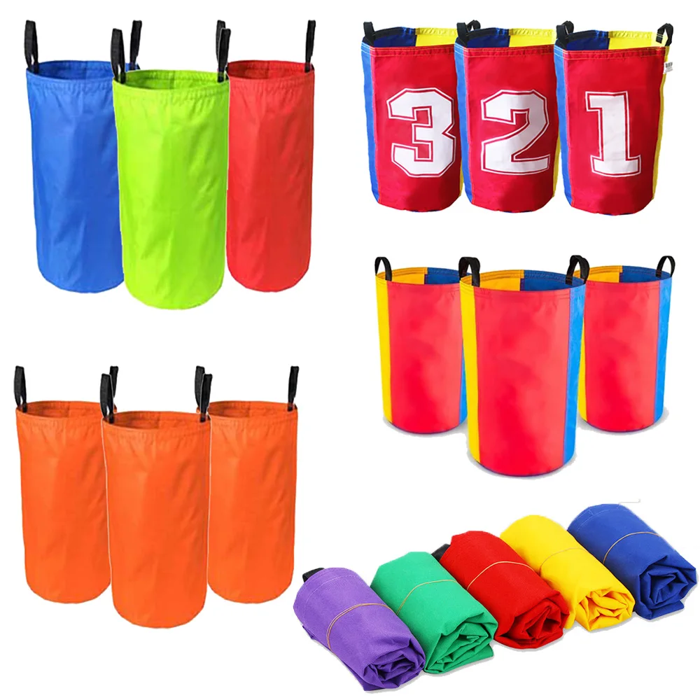 Sac de saut kangourou pour enfants, 3 pièces, accessoires de sport de plein air amusants, pour famille Audlt, jeux de course, jouet d'entraînement d'équilibre, jouets préscolaires