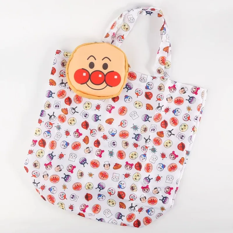 New Cute Cartoon Anpanman Girls Woman Kids Big Portable Fold Shopping Bags