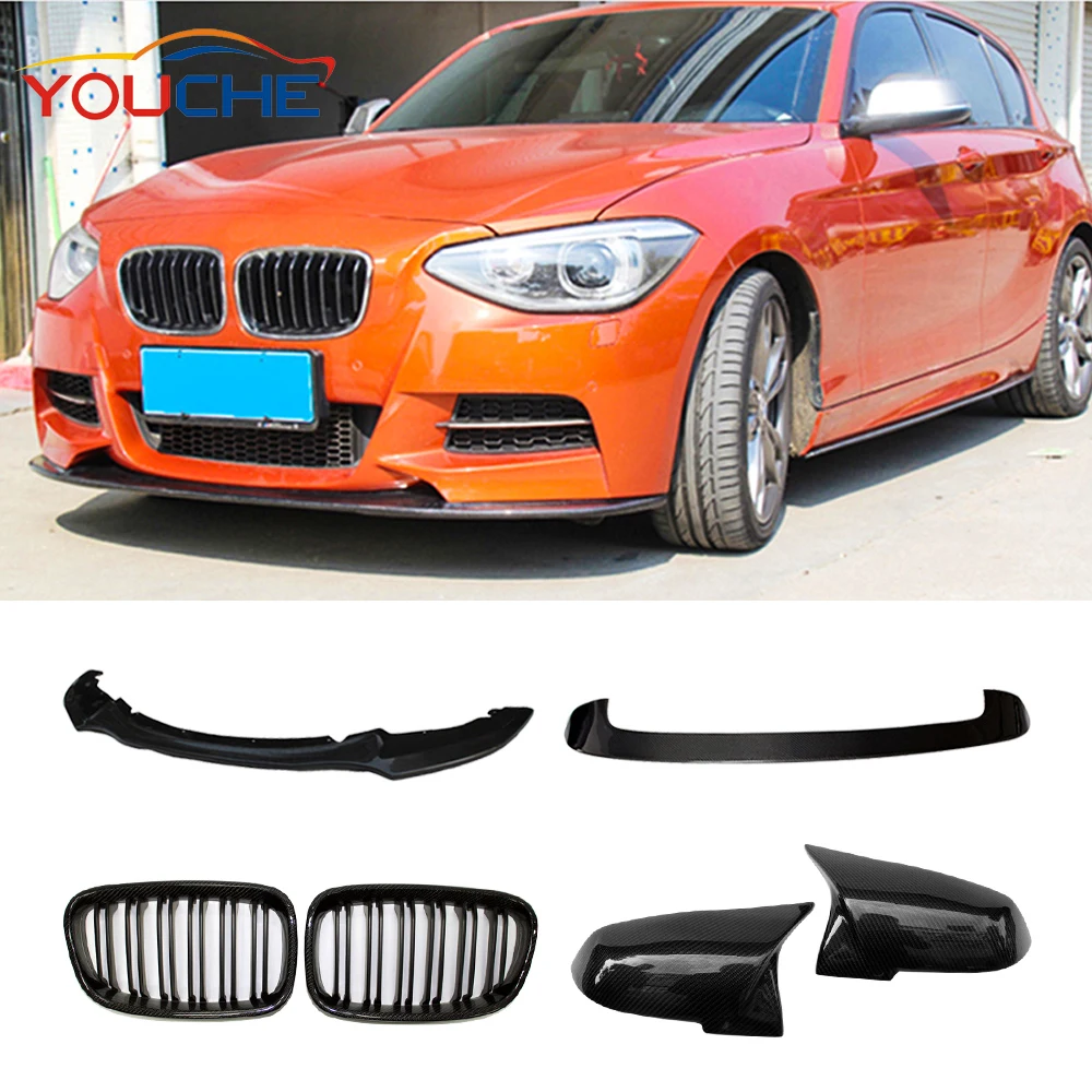 F20 MP style carbon fiber front lip roof spoiler auto parts mirror cover for 1 series MT bumper body  2012-2014