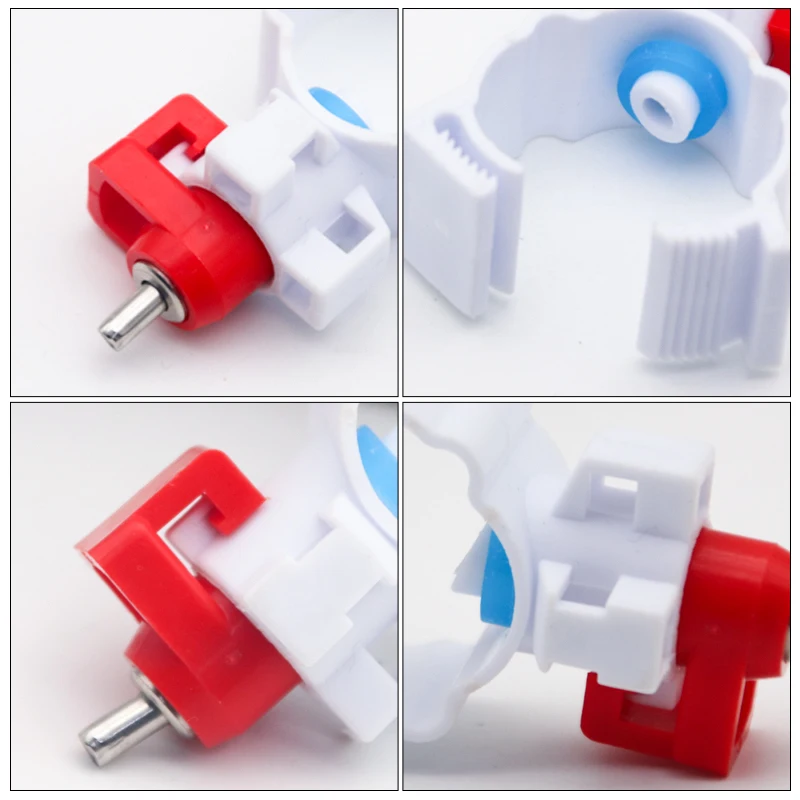 5/10/20 Pcs Chicken Drinker with Buckle Poultry Drinking Spout Chicken Coop Dovecot Spiral Drinker 360 Angle Poultry Supplies