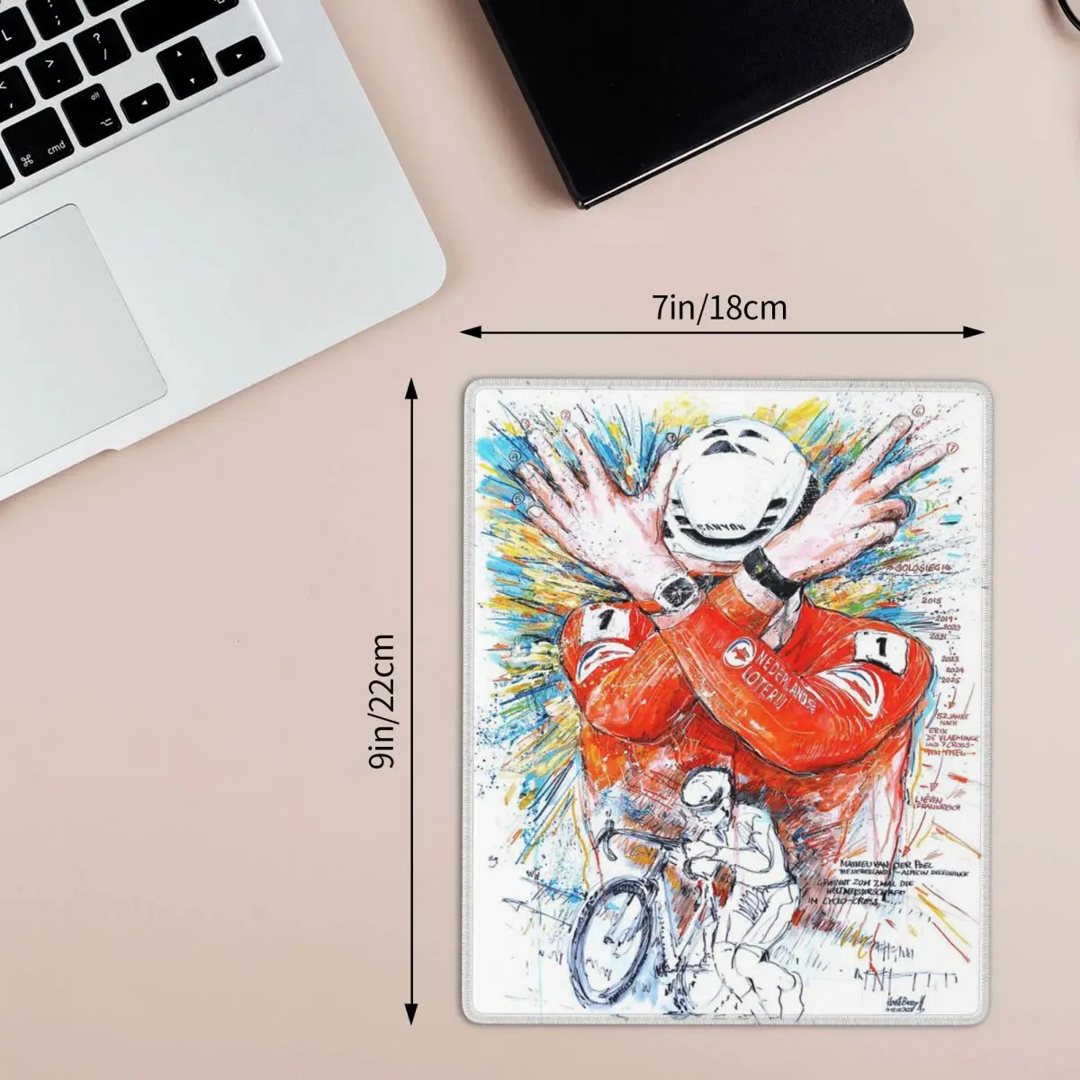 Mathieu Van Der Poel Cyclist MVDP Dutch Cyclist College Mouse Pad Computer Keyboard Mouse Mat Gamer PC Laptop Desk Mat