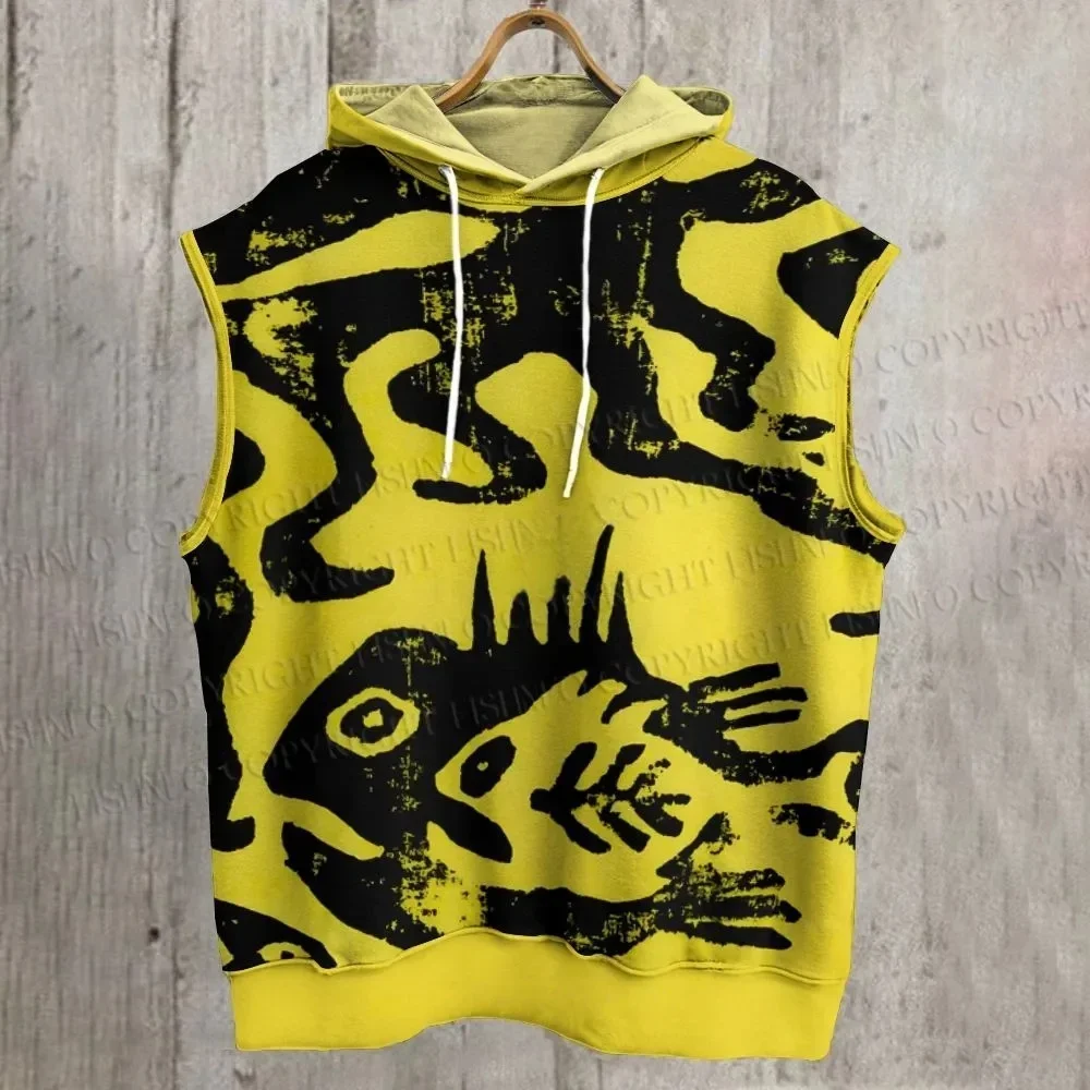 Unisex Artistic Octopus Fish Printed Sleeveless Hoodie 3D Printed Hoodie Sweatshirt For Men's