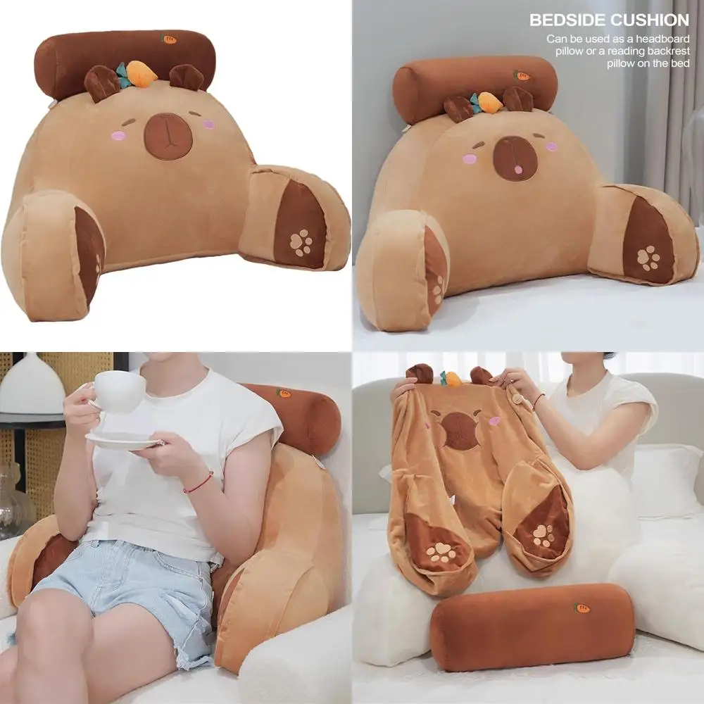 

Cute Capybara Reading Pillow Bed Rest Pillow Bed Wedge Backrest with Arms Back Support for Reading, Soft Lumbar Pillows Cushion