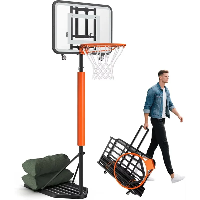 

Basketball Hoop Outdoor Stable Design Adjustable Portable Perfect For Adults Teenagers Training And Various Sports Activities