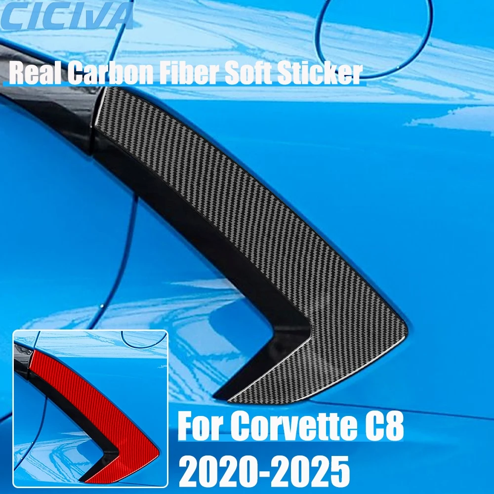 

Real Carbon Fiber Car Accessories Door Intake Trim Cover Soft Sticker For Chevrolet Corvette C8 2020 2021 2022 2023 2024 2025