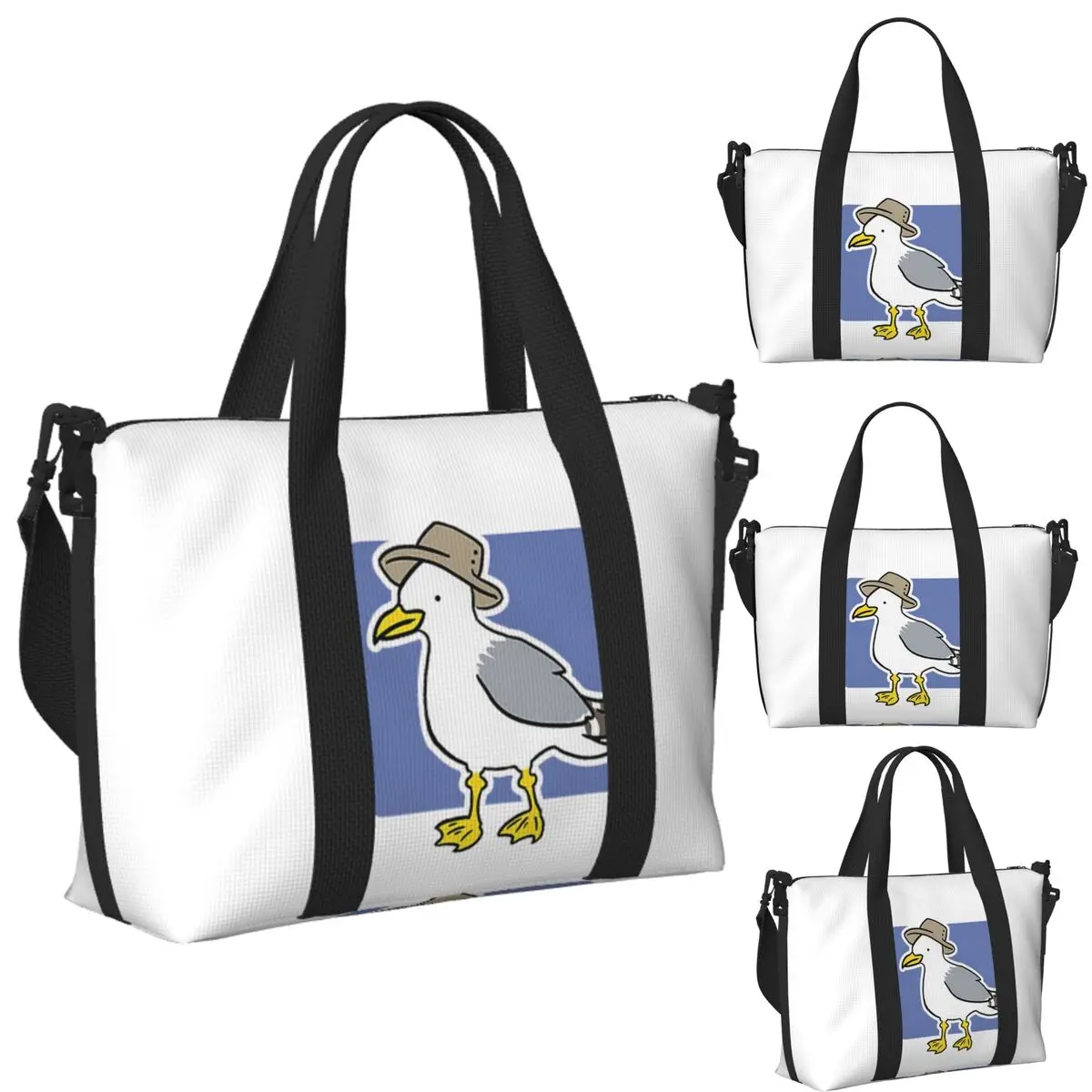 

Custom Seagull With Beach Travel Bag Large Capacity Tote Bags for Gym Sport Women Shopping Duffle Shoulder Bag