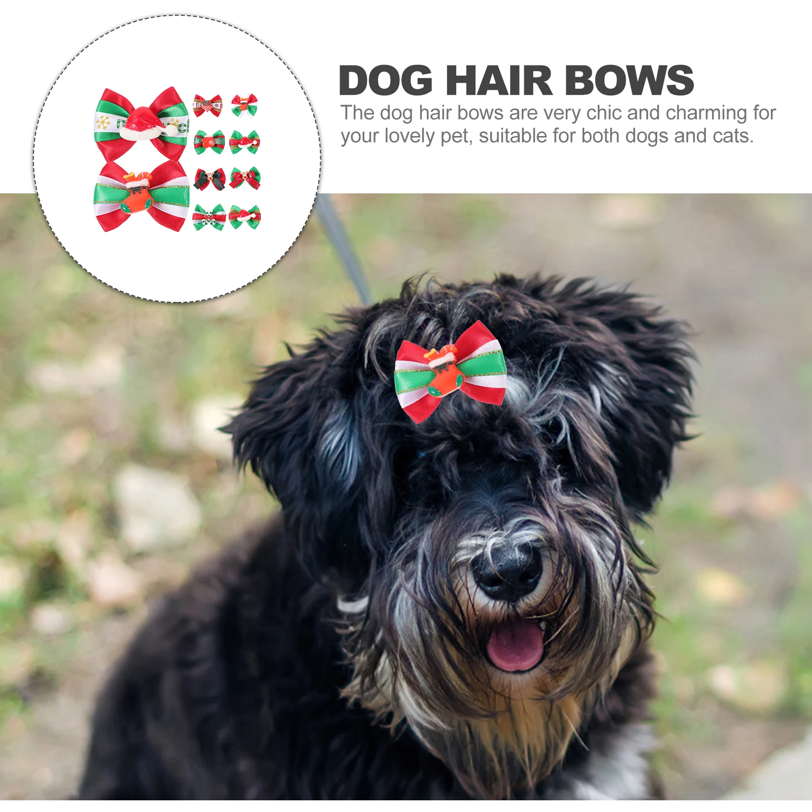 

10Pcs Pet Hair Bows Cute Xmas Dog Bowknots Puppy Small Dog Accessories Grooming Hair Ties Bows for Dogs Pet Headdress