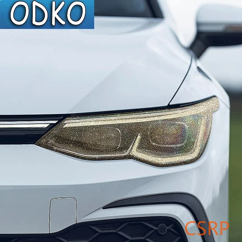 For Volkswagen VW Golf 8 MK8 R Line GTI 2020 2021 Car Headlight Tint Smoked Black Protective Film Transparent TPU Sticker view 5
