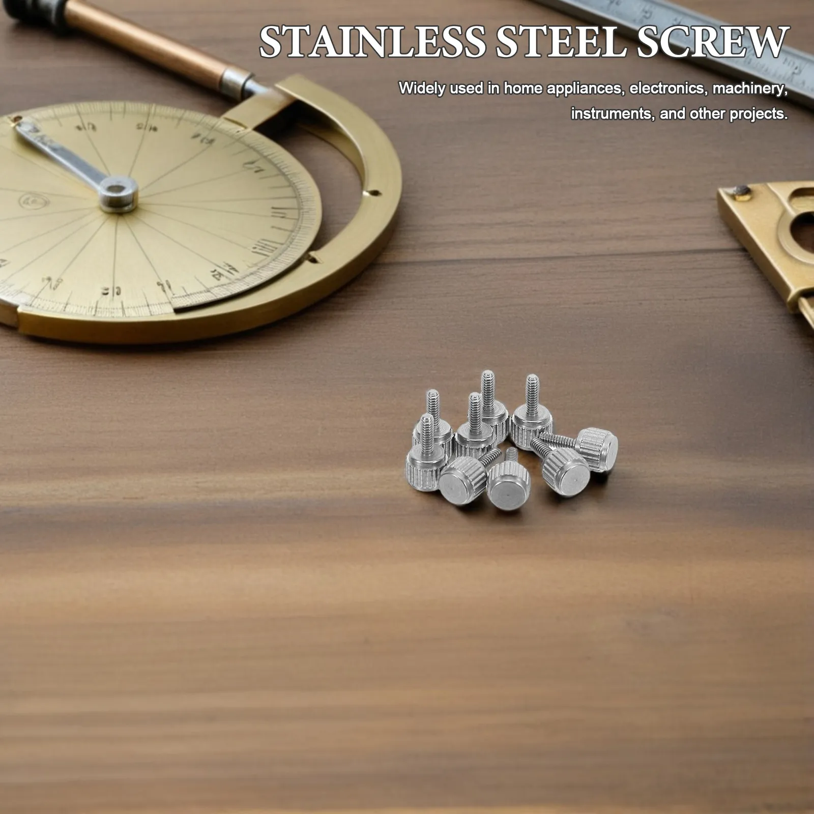 20Pcs Stainless Steel Flat Knurled Thumb Screws Caliper Adjustment Screws Locking Bolts Precision Measurement Tool Fasteners