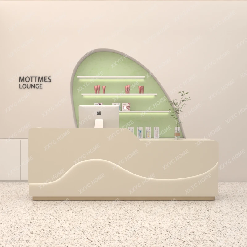 مكاتب الاستقبال الحديثة البسيطة صالون تجميل متجر الملابس مكاتب الاستقبال بار الفم