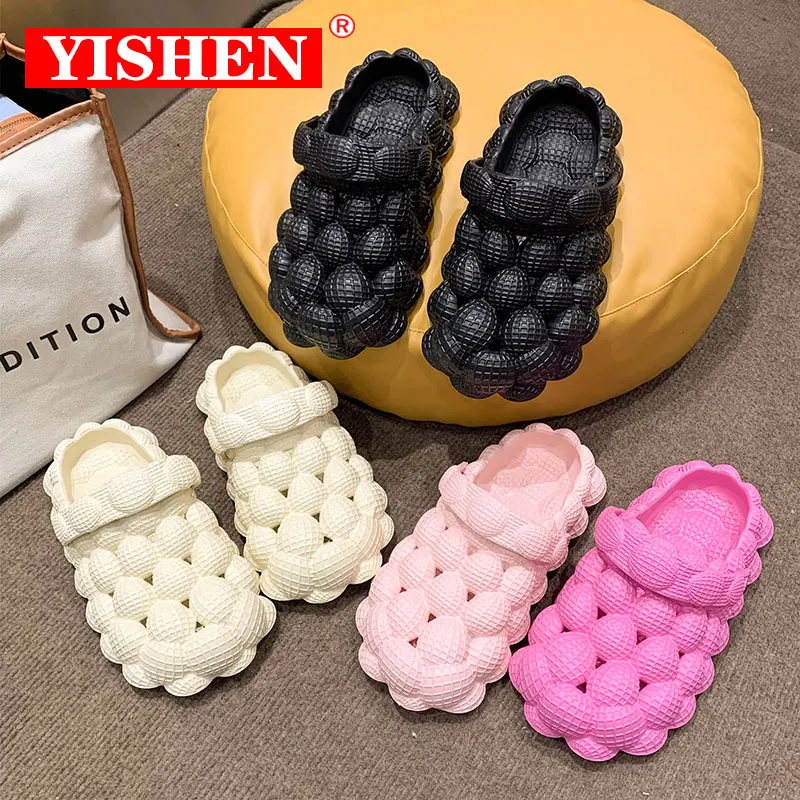 

YISHEN Kids Sandals Litchi Clogs Boys Girls Mules Summer Garden Shoes Beach Slippers For Women Men Foot Massage Shoes Sandalias