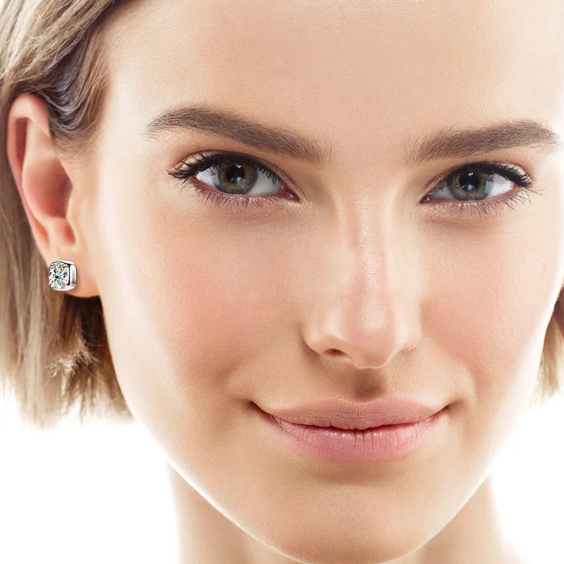 RAPRGOLD GRA معتمد 1CT مويسانيتي وأقراط للنساء 925 فضة ثقب القرط غرامة مجوهرات هدايا Pendientes #6