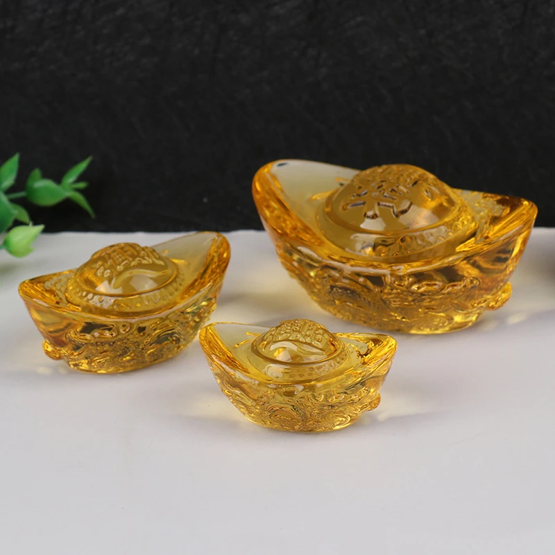 1pcs 50mm 60mm 80mm Chinese Feng Shui Yuan Bao Dragon Pattern Ingot Lucky Blessing Home Ornament