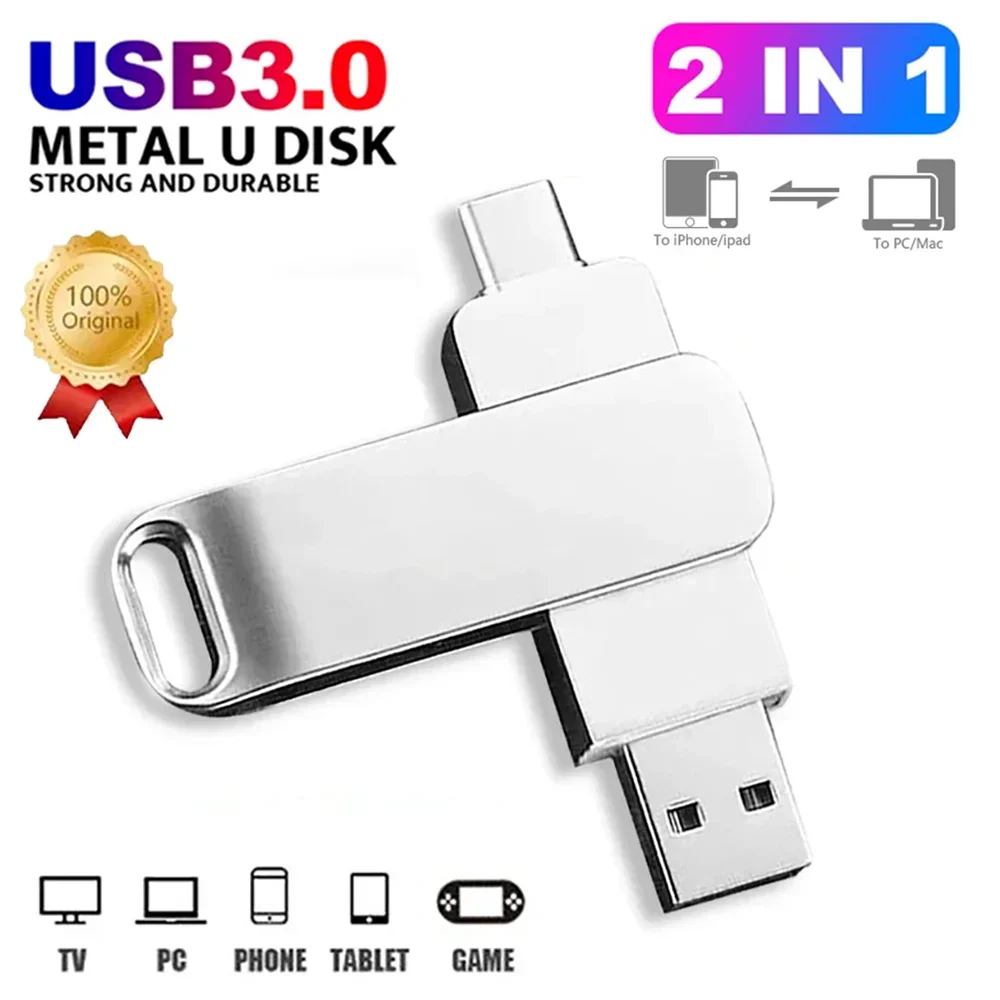 

2TB Metal U Disk USB 3.0 High Speed File Transfer Waterproof Flash Drive Portable Phone Computer Intertransmission Memory Stick