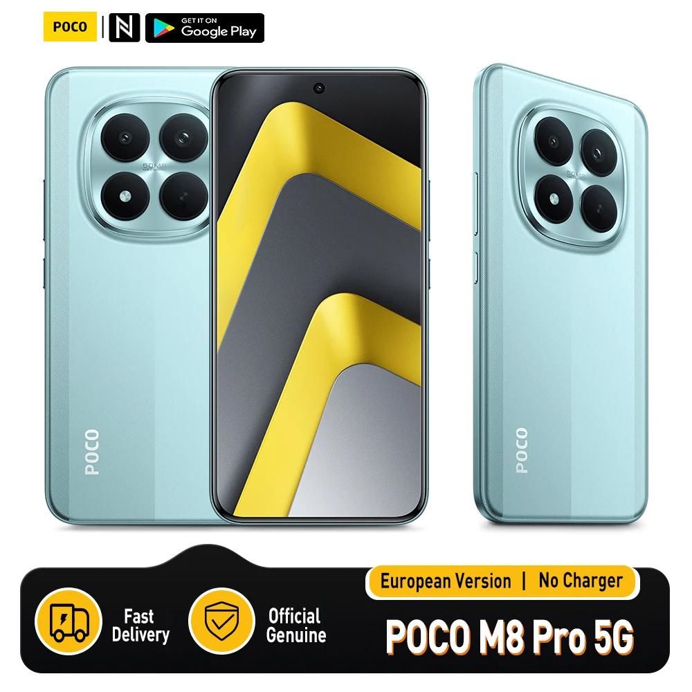 POCO M8 Pro 5G Versión Europea 256BG/512GB Snapdragon 7s Gen 4 Pantalla AMOLED 6.83", 120Hz, 50MP OIS,6500mAh, NFC, Sin Cargador
